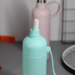 Παγούρι Θερμός Aνοξείδωτο 500ml με αποσπώμενο Καλαμάκι ΜΥΖ-102 Γαλάζιο