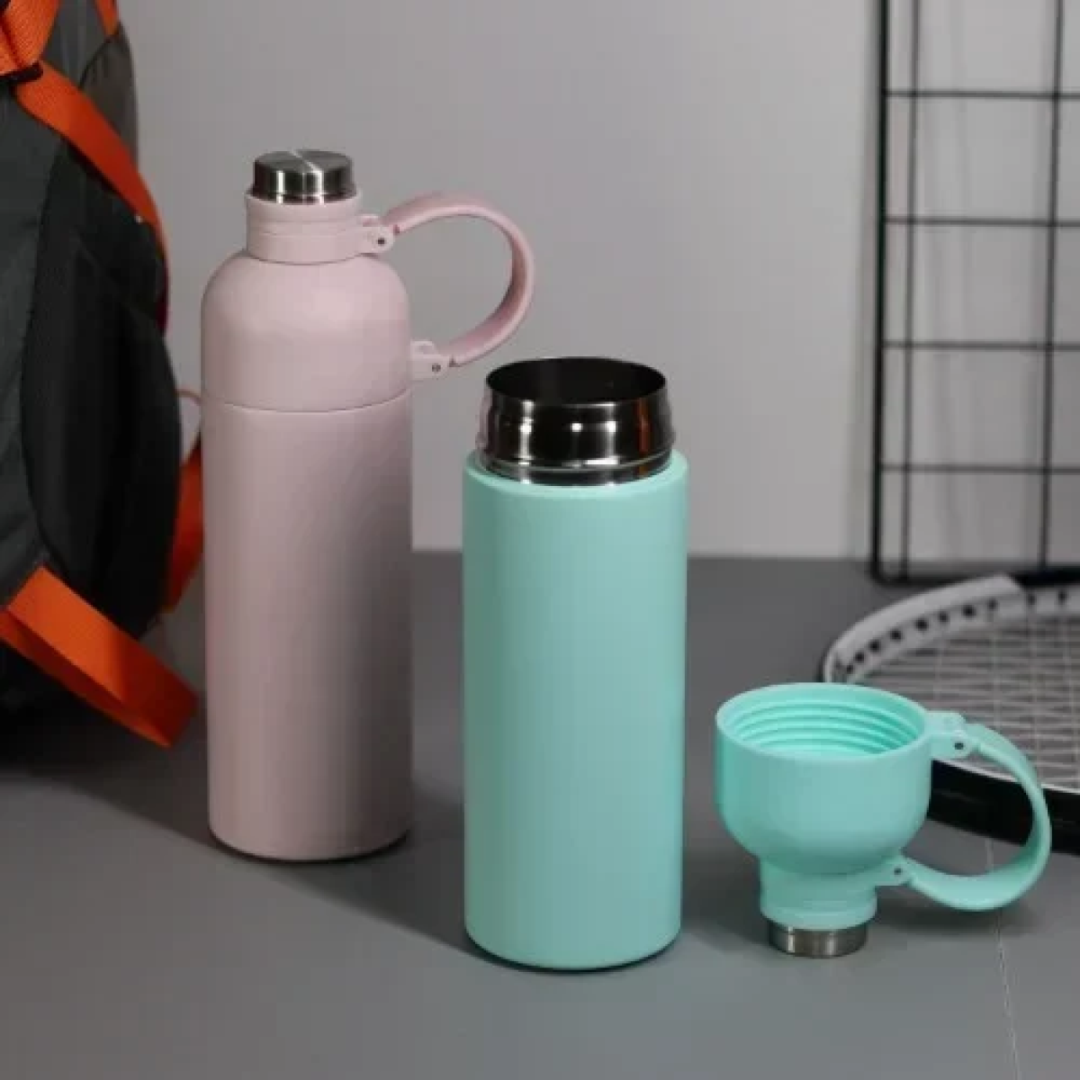 Παγούρι Θερμός Aνοξείδωτο 500ml με αποσπώμενο Καλαμάκι ΜΥΖ-102 Γαλάζιο