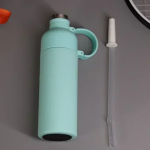 Παγούρι Θερμός Aνοξείδωτο 500ml με αποσπώμενο Καλαμάκι ΜΥΖ-102 Γαλάζιο