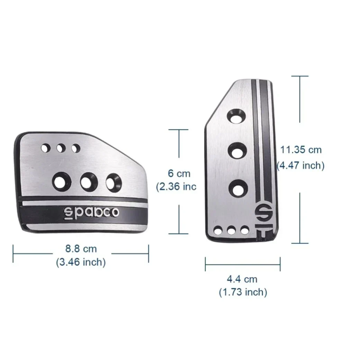 Πεταλιέρες αυτοκινήτου 2 τμχ SPARCO HW-0305S ασημί χρώμα