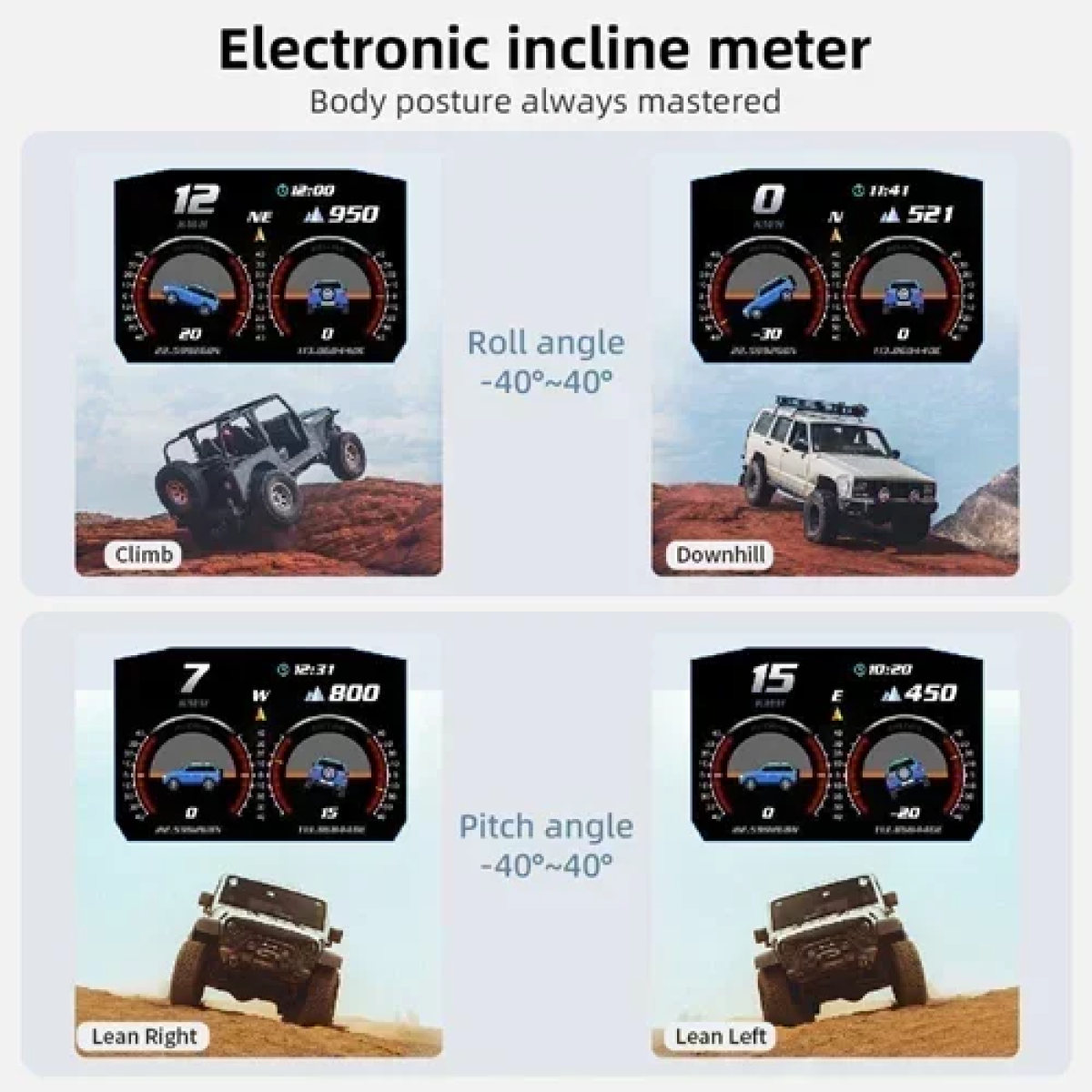 Ψηφιακή οθόνη ενδείξεων αυτοκινήτου P1 HUD Head Up Display OBD2 GPS - μαύρο - Image 5