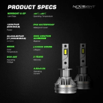Σετ φώτα LED 120W 22000LM 6500K NovSight A500-N37-H1 - Image 4