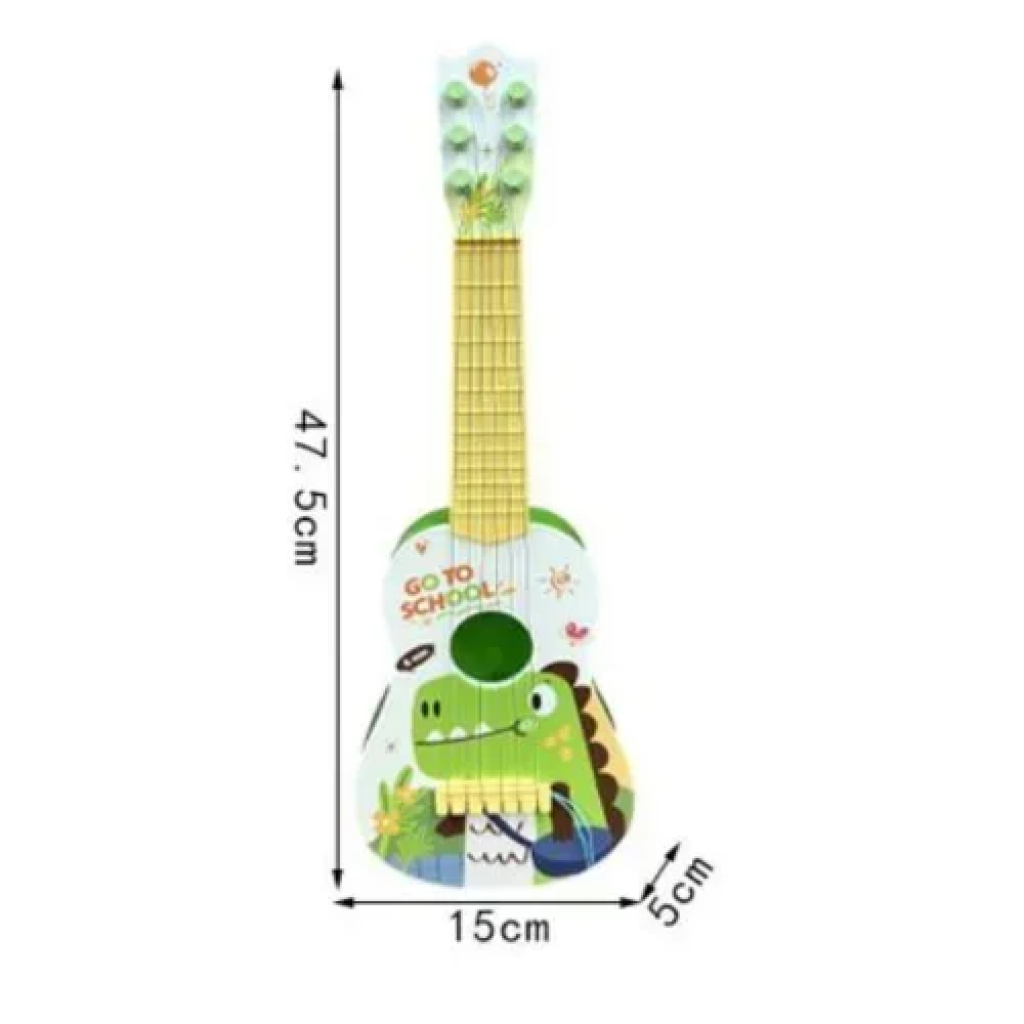 Ξύλινη Παιδική Κιθάρα 6 Χορδές 47.5cm SDS-25667 με παιδικά σχέδια