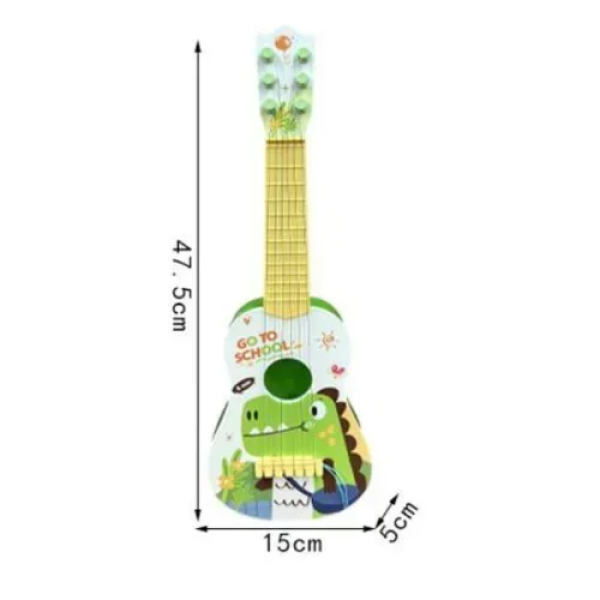 Ξύλινη Παιδική Κιθάρα 6 Χορδές 47.5cm SDS-25667 με παιδικά σχέδια