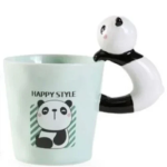 Κεραμική Κούπα 400ml 9.5x9.5 cm SDS-25454 Happy Style Panda Πράσινη