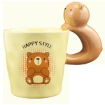 Κεραμική Κούπα 400ml 9.5x9.5 cm SDS-25454 Happy Style Αρκουδάκι - Κίτρινη