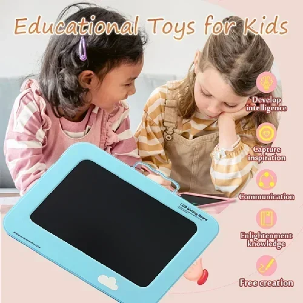 Ταμπλέτα γραφής LCD Writing Tablet 39cm 84026 - ροζ - Image 3