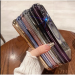 Θήκη Σιλικόνης Glitter and Strass MagSafe με Προστασία Κάμερας Μπλε iPhone 16 Pro Max