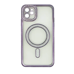 Θήκη Σιλικόνης Glitter and Strass MagSafe με Προστασία Κάμερας Μωβ iPhone 16 Plus