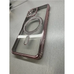 Θήκη Σιλικόνης Glitter and Strass MagSafe με Προστασία Κάμερας Ροζ iPhone 16 Plus