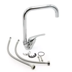 Αναμεικτική Μπαταρία Νιπτήρα Ασημί XJ-D07