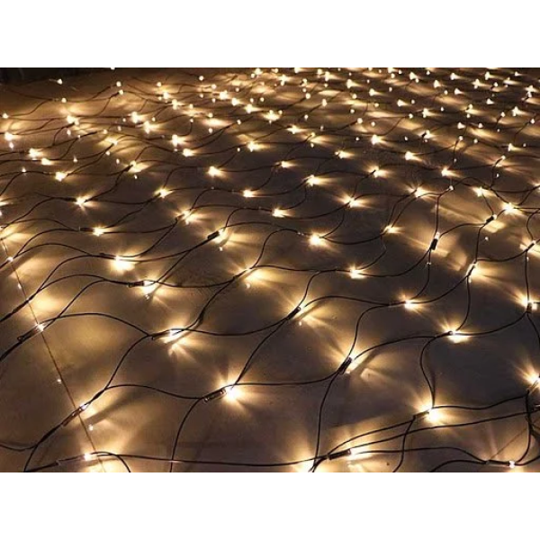 100 Λαμπάκια LED Λευκό Θερμό Δίχτυ με Επέκταση & Προγράμματα Ip44 0.9x0.8m (δεν Περιέχεται ο Μετασχηματιστής) 90x80cm Xmasfest 1133879 - 1 τμχ