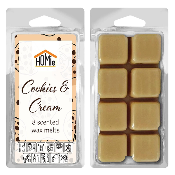 Αρωματικό wax melt cookies & cream σετ=8 κύβοι 80gr Homie 57483