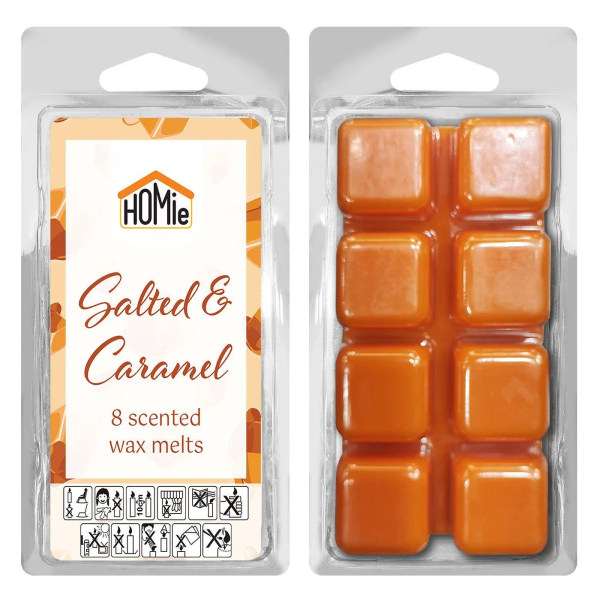Αρωματικό wax melt salted caramel σετ=8 κύβοι 80gr Homie 57484