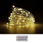 50 Χριστουγεννιάτικα microled μπαταρίας copper λευκά σταθερά Xmasfest 1131426 - 1 τμχ