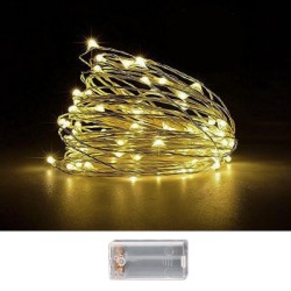 50 Χριστουγεννιάτικα microled μπαταρίας copper λευκά σταθερά Xmasfest 1131426 - 1 τμχ