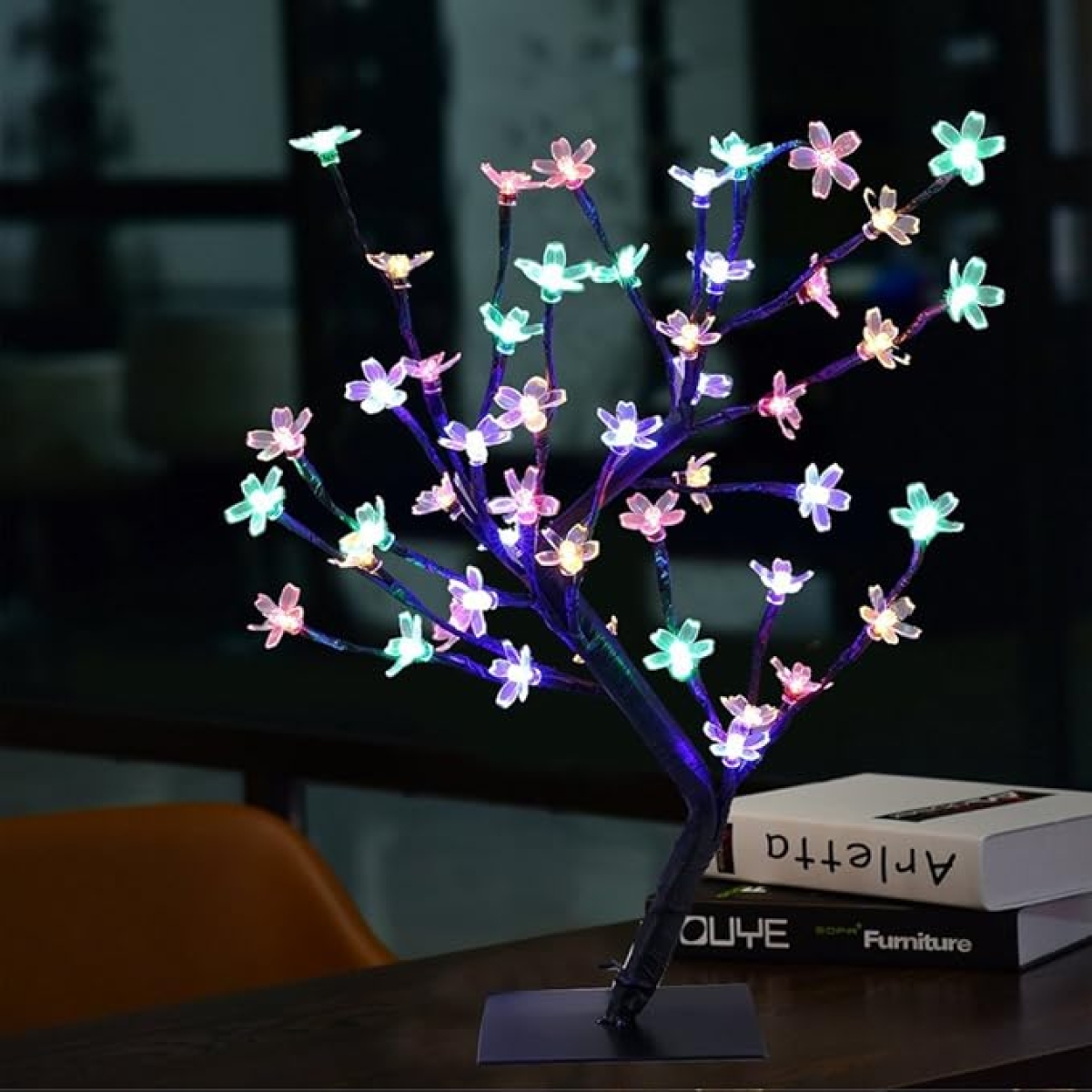 Επιτραπέζιο διακοσμητικό δέντρο 96LED με RGB φωτισμό - μαύρο - Image 6