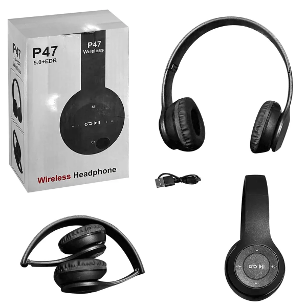 Ακουστικά bluetooth μαύρα μεγάλα αναδιπλούμενα Homie 108486
