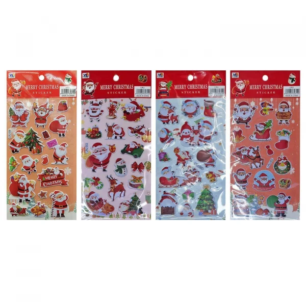 Αυτοκόλλητα 3d xmas καρτέλα μικρή 22x10cm Xmasfest 1133604