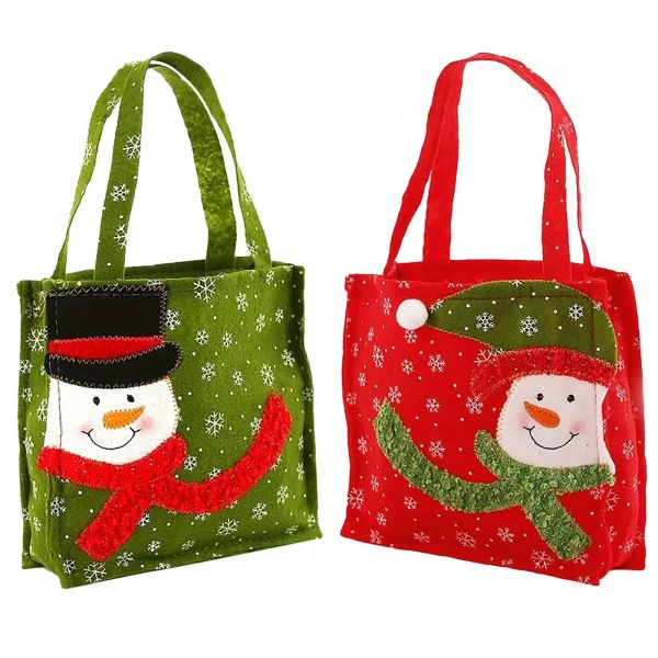 Τσαντάκι τσόχινο xmas φιγούρες 17x15cm Xmasfest 1133627