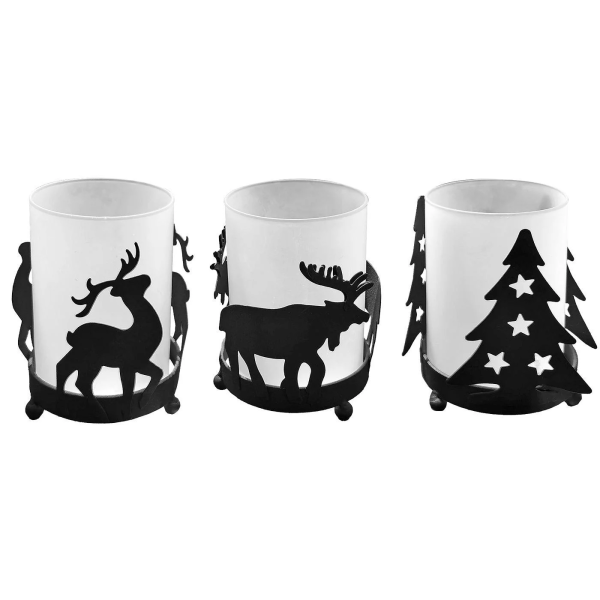Κηροπήγιο xmas μεταλλικό με γυάλινο βάζο 11x9cm Xmasfest 1133814