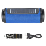 AK-3311 Ασύρματο Ηχείο Bluetooth με φακό LED, Ηλιακή Φόρτιση & Ραδιόφωνο - Μπλε