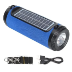 AK-3311 Ασύρματο Ηχείο Bluetooth με φακό LED, Ηλιακή Φόρτιση & Ραδιόφωνο - Μπλε