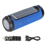 AK-3311 Ασύρματο Ηχείο Bluetooth με φακό LED, Ηλιακή Φόρτιση & Ραδιόφωνο - Μπλε