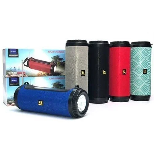 Ak-3311 Ασύρματο Ηχείο Bluetooth Με Φακό Led, Ηλιακή Φόρτιση &Amp; Ραδιόφωνο - Γαλάζιο Με Σχέδια