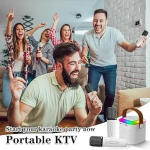 Y1 Ασύρματο Ηχείο Bluetooth 5.3 με λαβή μεταφοράς, LED Φωτισμό & μικρόφωνο Karaoke - Λευκό
