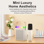 BT-K7 Ασύρματο Ηχείο Bluetooth με λαβή μεταφοράς, LED Φωτισμό & μικρόφωνο Karaoke - Λευκό