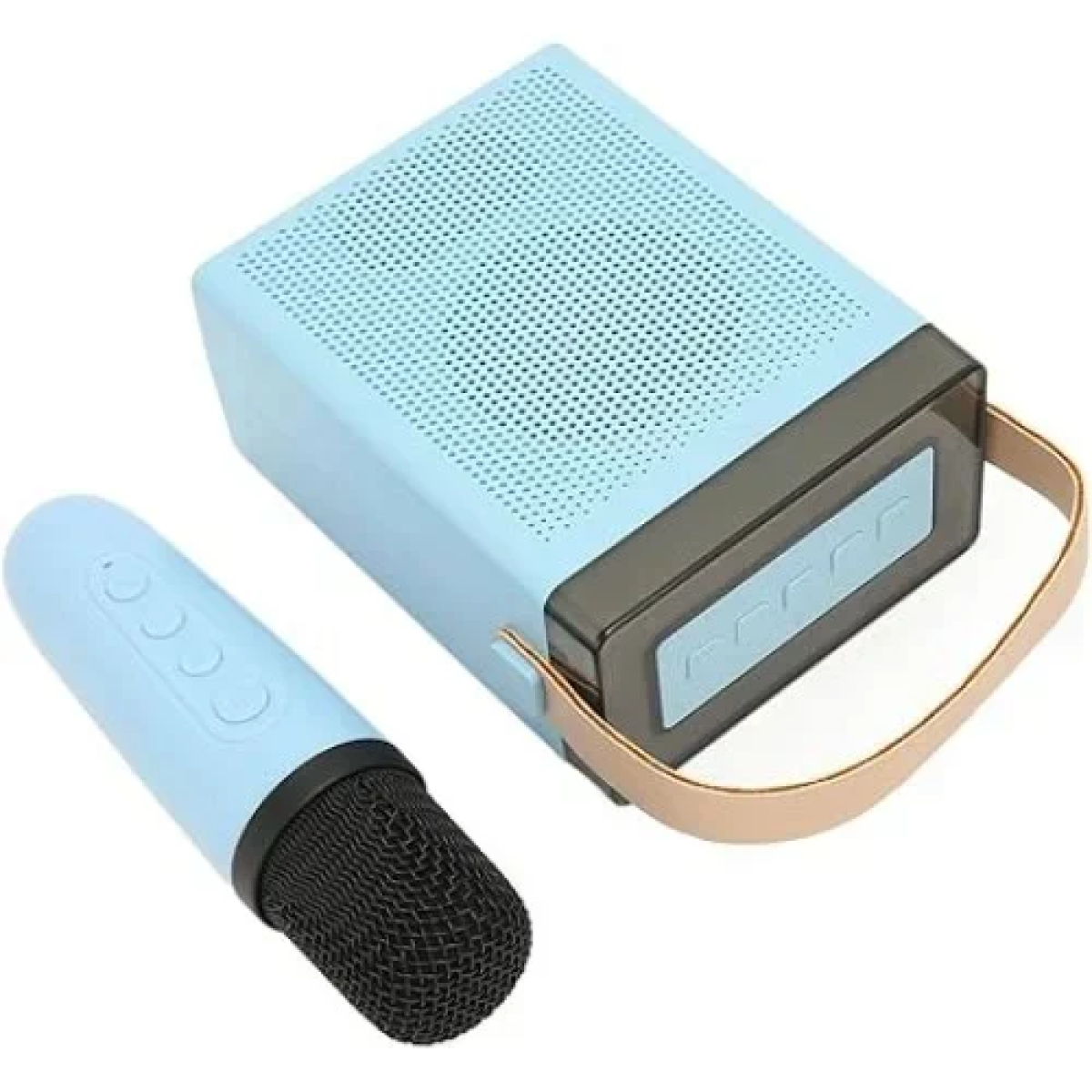 BT-K7 Ασύρματο Ηχείο Bluetooth με λαβή μεταφοράς, LED Φωτισμό & μικρόφωνο Karaoke - Μπλε
