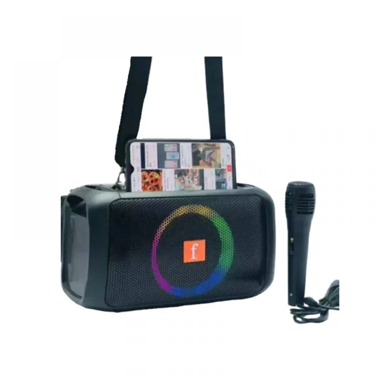 R-119 Ασύρματο Φορητό Ηχείο Bluetooth RGB με Ιμάντα ώμου & Μικρόφωνο - Μαύρο