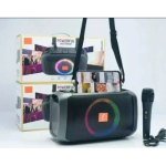 R-119 Ασύρματο Φορητό Ηχείο Bluetooth RGB με Ιμάντα ώμου & Μικρόφωνο Μαύρο/Γκρι