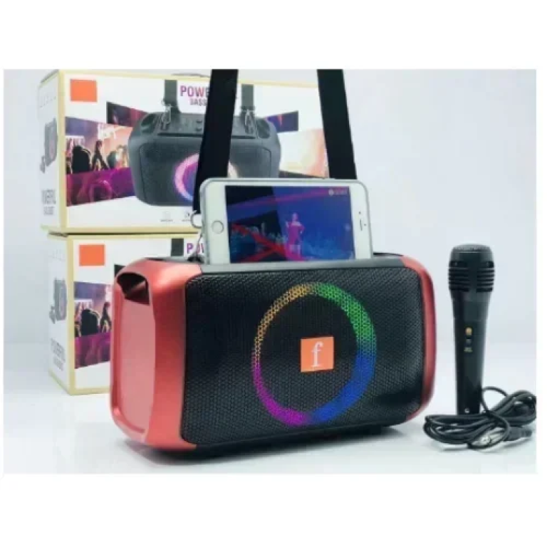 R-119 Ασύρματο Φορητό Ηχείο Bluetooth RGB με Ιμάντα ώμου & Μικρόφωνο Μαύρο/Κόκκινο