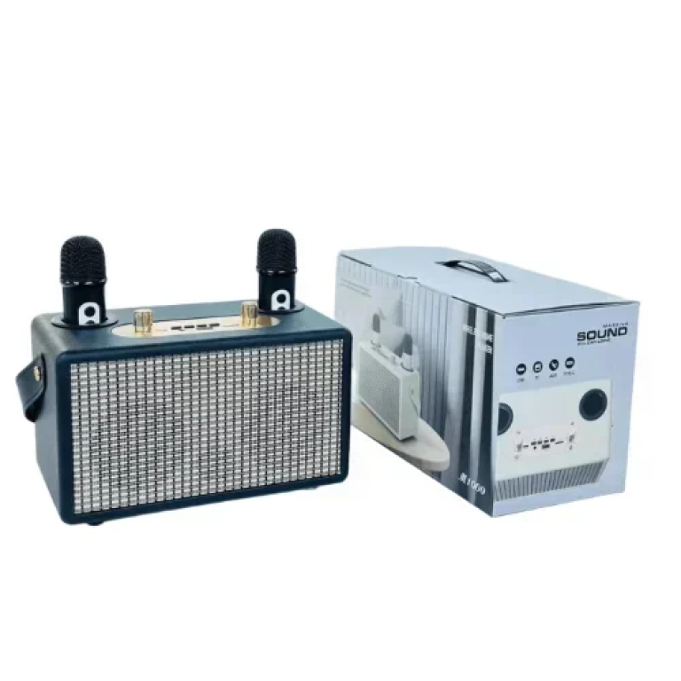 M1000 Ασύρματο Φορητό Ηχείο Bluetooth Party Box με 2 Μικρόφωνα Μαύρο