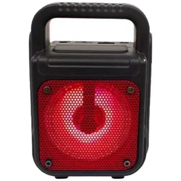 GTS-1362 Μίνι Ασύρματο Φορητό Ηχείο Bluetooth 3″ με LED Φωτισμό Super Bass - Μαύρο/Κόκκινο