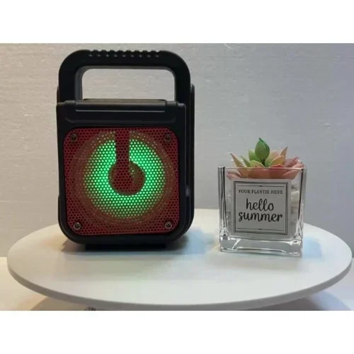 GTS-1362 Μίνι Ασύρματο Φορητό Ηχείο Bluetooth 3″ με LED Φωτισμό Super Bass - Μαύρο/Κόκκινο