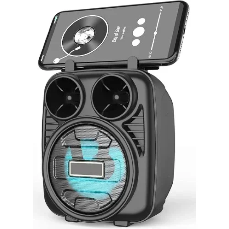 1182 Μίνι Ασύρματο Φορητό Ηχείο Bluetooth 3″ με LED Φωτισμό - Μαύρο