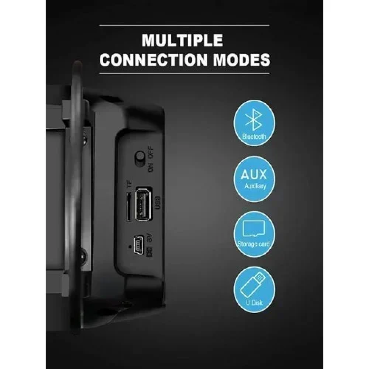 1182 Μίνι Ασύρματο Φορητό Ηχείο Bluetooth 3″ με LED Φωτισμό - Μαύρο