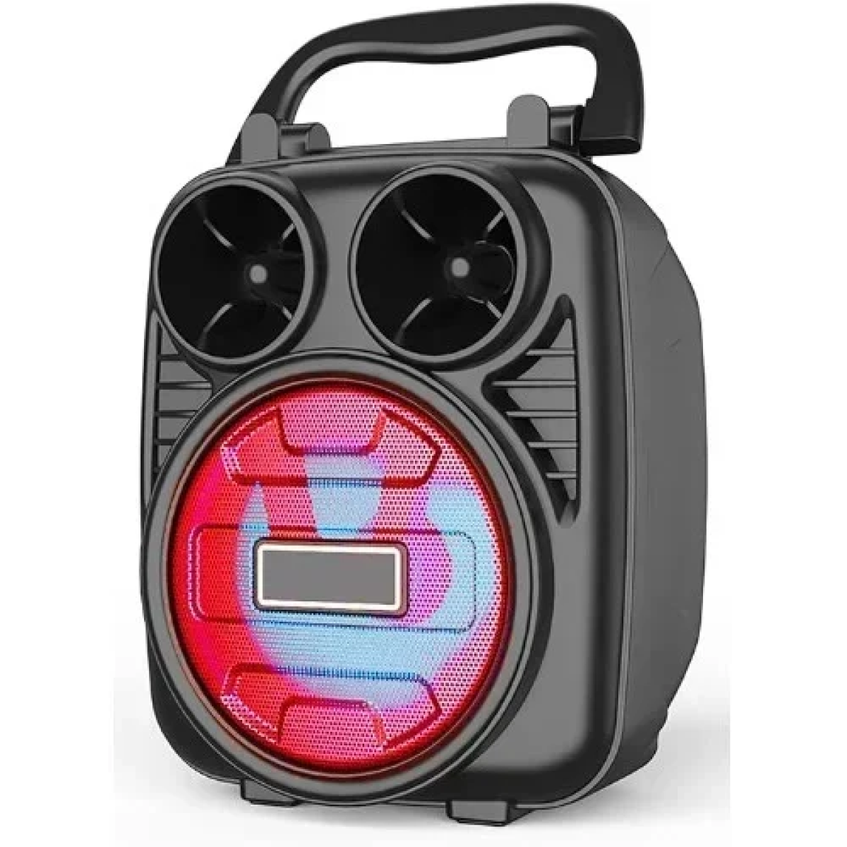 1182 Μίνι Ασύρματο Φορητό Ηχείο Bluetooth 3″ με LED Φωτισμό - Μαύρο/Κόκκινο