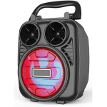 1182 Μίνι Ασύρματο Φορητό Ηχείο Bluetooth 3″ με LED Φωτισμό - Μαύρο/Κόκκινο