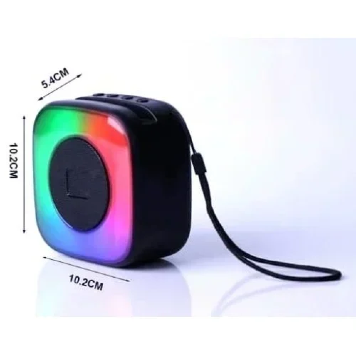 A013 Μίνι Ασύρματο Φορητό Ηχείο Bluetooth με LED Φωτισμό και λουράκι μεταφοράς Μαύρο