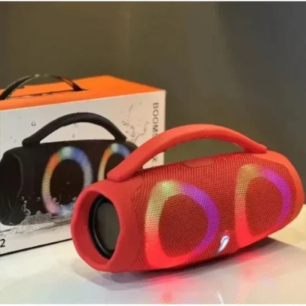 Booms Box3 Mini Ασύρματο Φορητό Ηχείο Bluetooth με LED RGB Φωτισμό - Κόκκινο