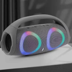 Booms Box3 Mini Ασύρματο Φορητό Ηχείο Bluetooth με LED RGB Φωτισμό - Γκρι