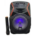 OTY-895 Ασύρματο Φορητό Ηχείο Bluetooth με Ροδάκια και Λαβή μεταφοράς 8'' 10W με LED RGB Φωτισμό, Τηλεχειριστήριο & Μικρόφωνο