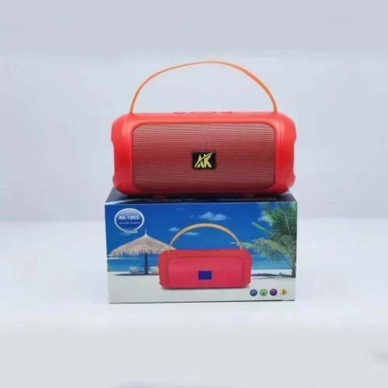AK-106S Ασύρματο Φορητό Ηχείο Bluetooth Mini Speaker με λαβή μεταφοράς TF/USB/FM/AUX - Κόκκινο