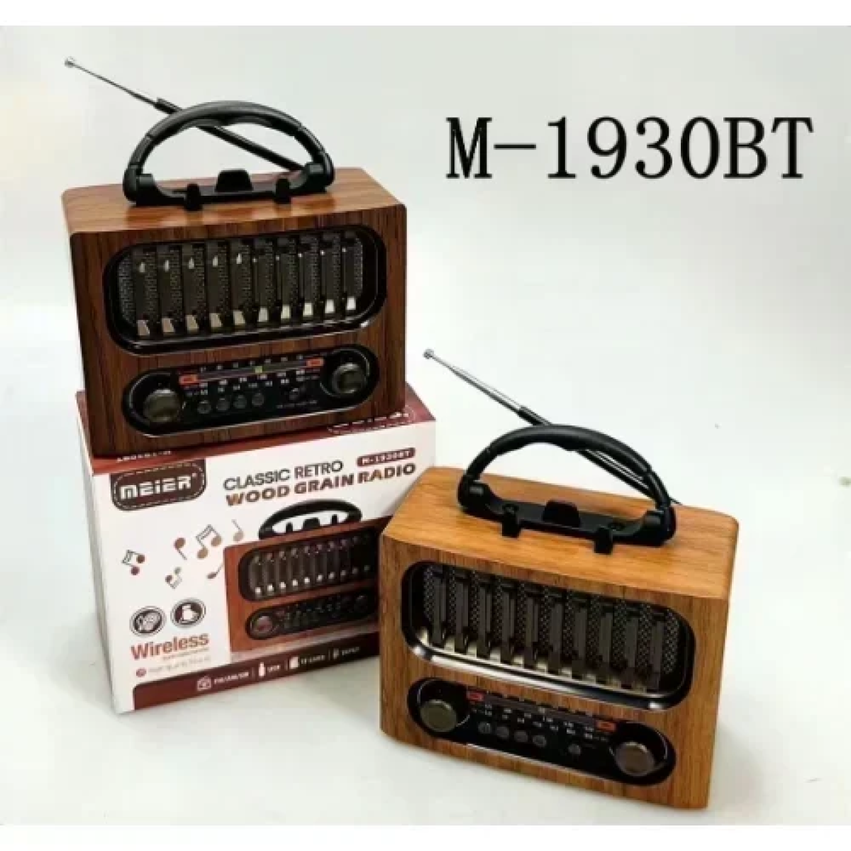M-1930BT Retro Επιτραπέζιο Ραδιόφωνο Επαναφορτιζόμενο με Bluetooth & USB Καφέ