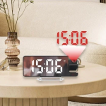 Ψηφιακό Ρολόι LED με Οθόνη Καθρέφτη & Περιστρεφόμενο Προτζέκτορα ένδειξης ώρας SDS-25005 Μαύρο/Λευκό