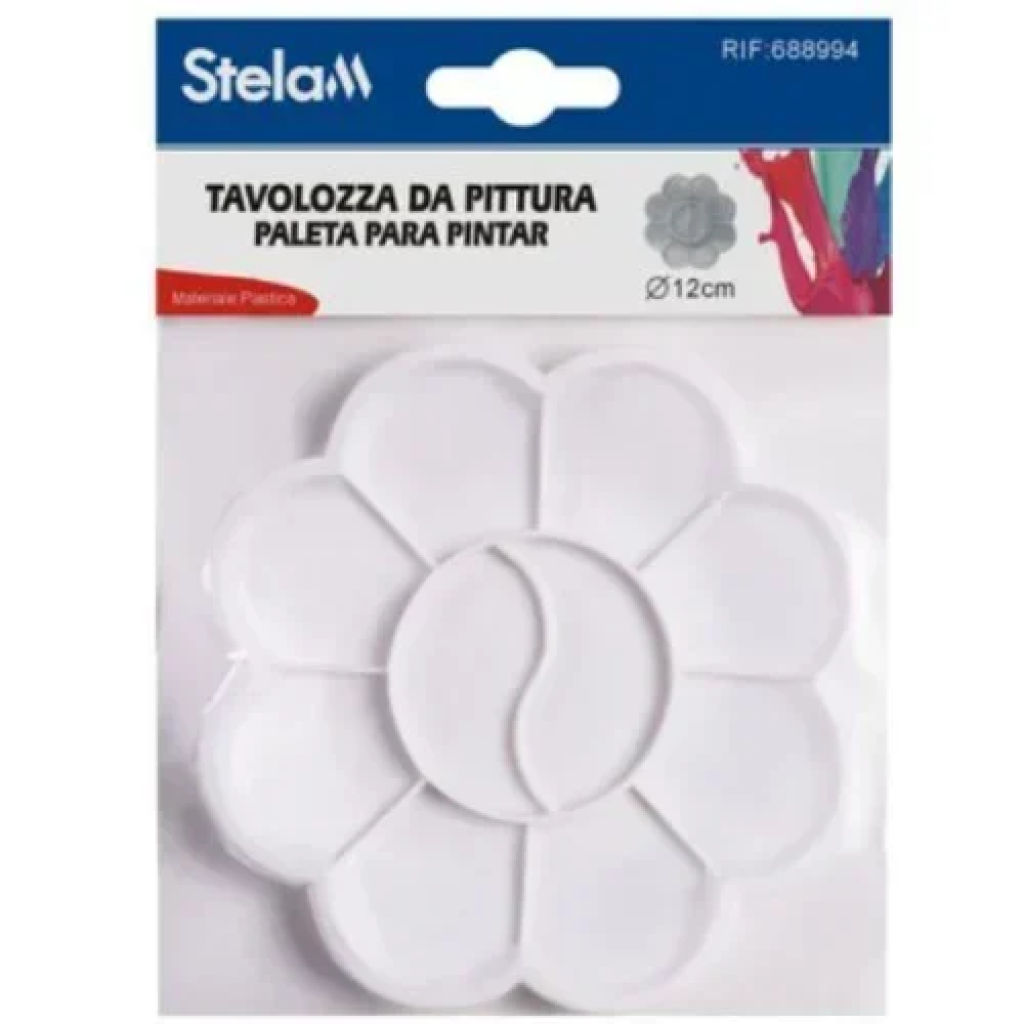 Παλέτα Πλαστική Ζωγραφικής 10 Θέσεων 12cm Stelan 688994